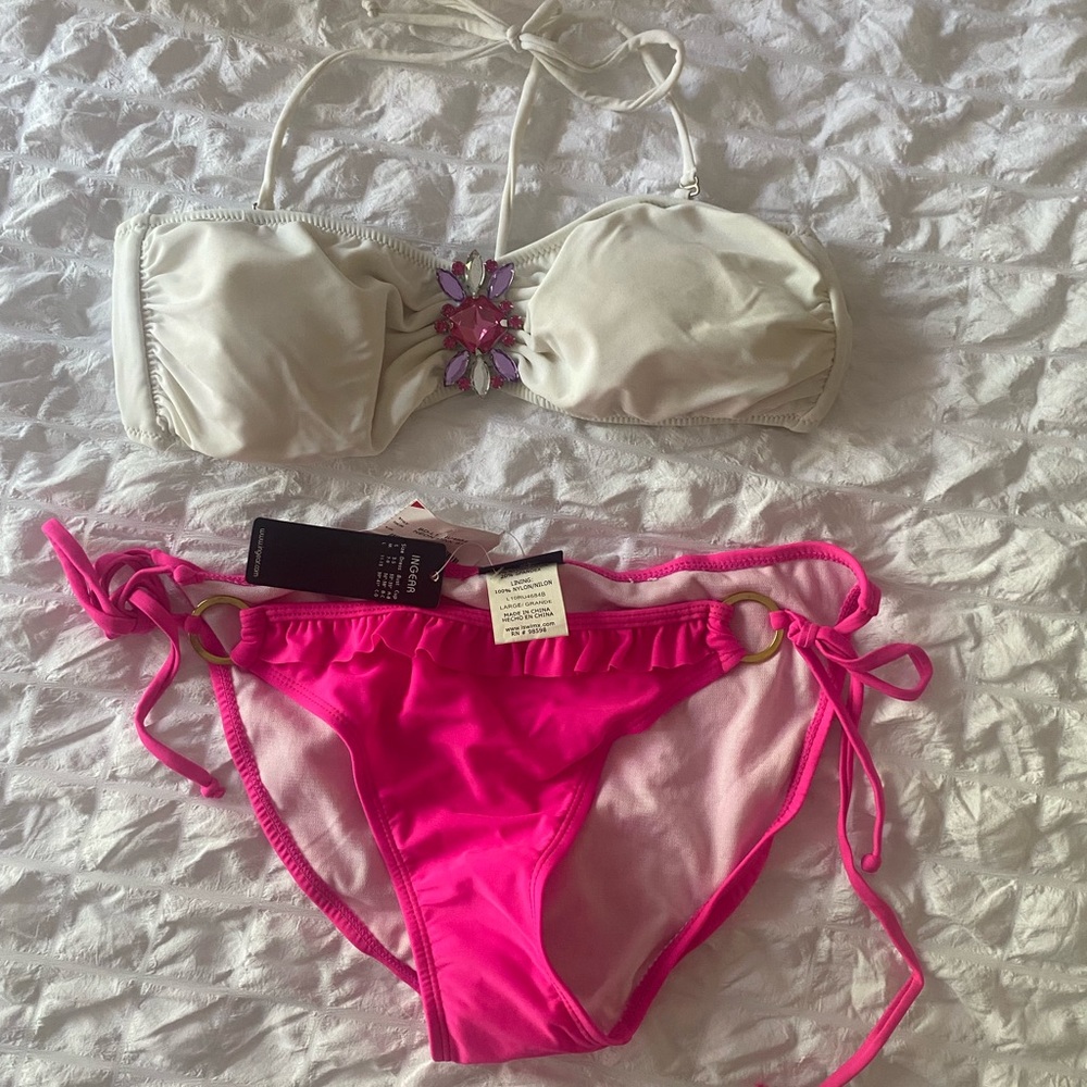 White and pink bikini